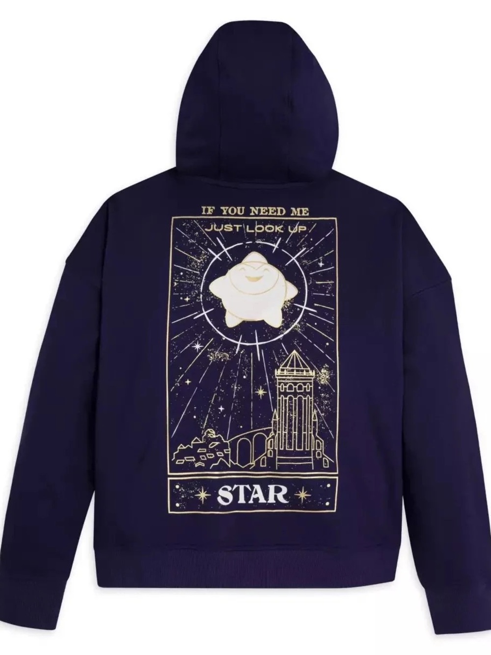 Disney Womens Purple Gold Wish Star Half-Zip Hoodie